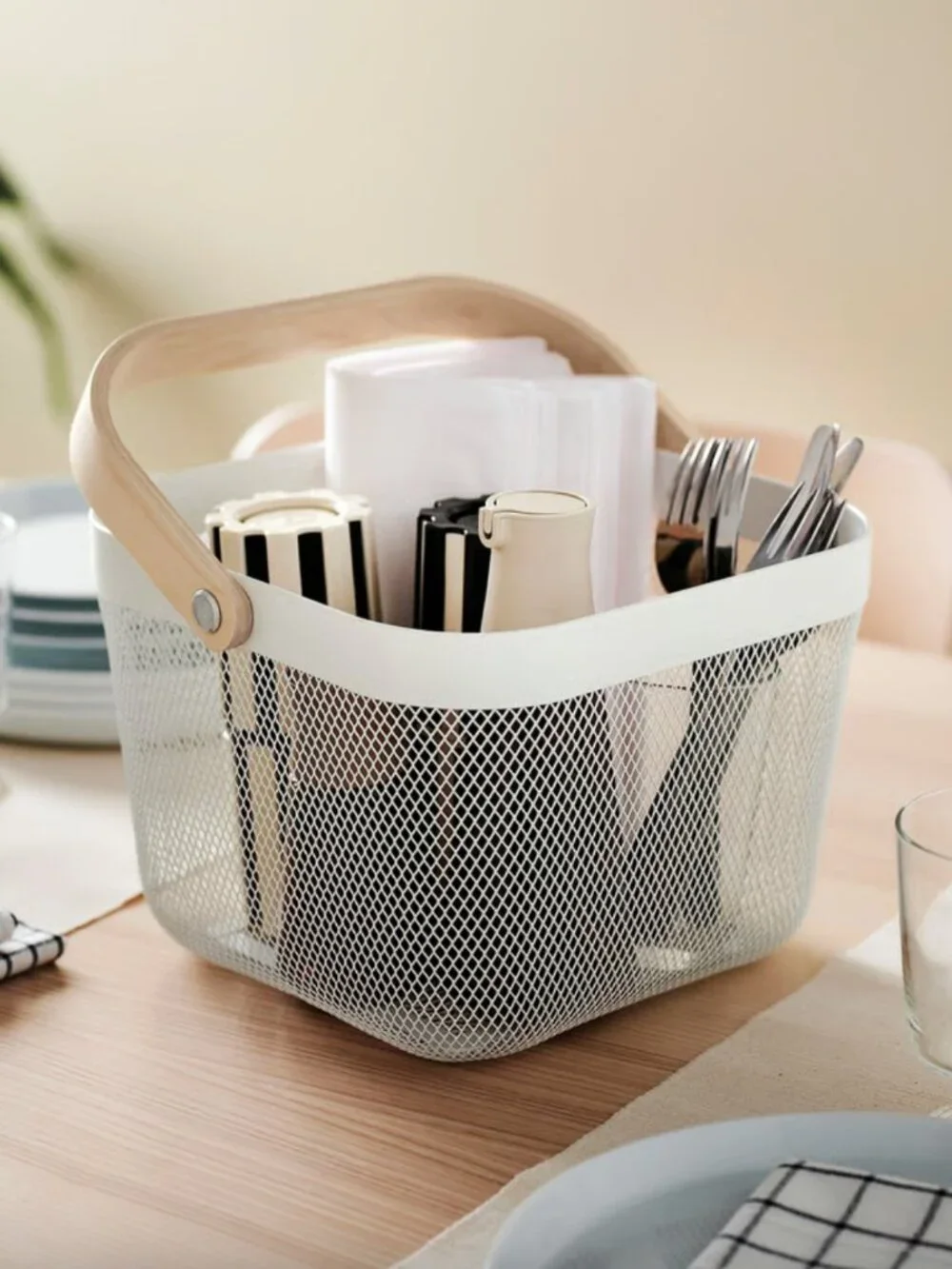 NWT! IKEA RISATORP Wire Basket - White, A
